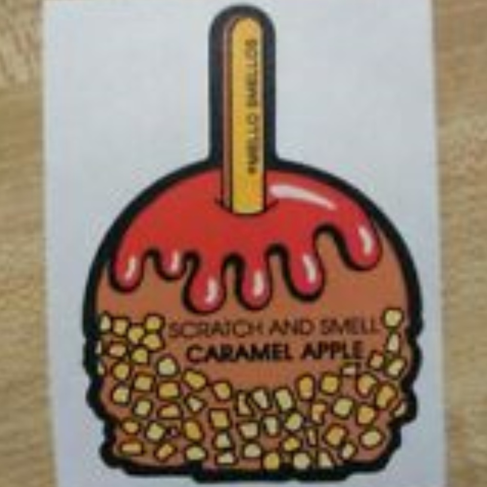 Vintage Mello Smello Caramel Apple Sticker Scented Rare